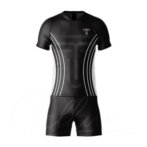 New <b>Model</b> Latest Printing Customized Logo Team Name Soccer Uniform Sets 100% Polyester Fabric V-neck Half Sleeve Seamless - Product Image 5