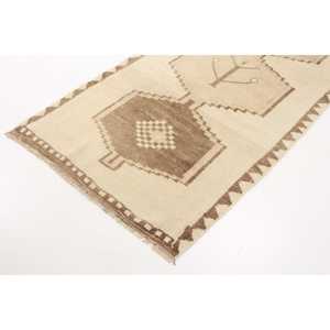 พรมขนาด 3.3x9.5 ฟุต, พรมตุรกีโบราณ, พรมลายอิคัตสีน้ำตาล - Product Image 2