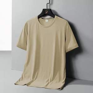 Vente en gros T-shirt formel en jersey de coton bleu marine surdimensionné pour hommes 260g meilleure qualité à manches courtes solide anti-rétrécissement - Product Image 2