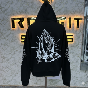 Sweat à capuche zippé pour hommes de Style professionnel Qualité supérieure 100% coton Fabriqué en usine Puff Imprimé Prix pas cher Le plus demandé - Product Image 3