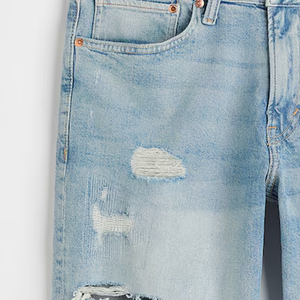 Custom Distressed Solid 100% Cotton Breathable Mid Waist Drawstring <b>Shorts</b> for <b>Men</b> Women High Street Style OEM Bulk Order - Product Image 6