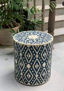 Table de chevet en incrustation d'os fini antique Table de chevet en os Incrustation d'os de buffle Couleur et taille personnalisées d'Inde - Product Image 3