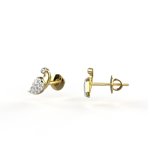 Ishi Diamonds Allure 18K Gold Peacock Lab Grown Diamond Stud Pendientes - Product Image 4