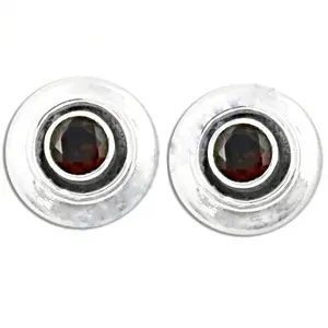 ต่างหูเงินแท้ 925 ประดับพลอยโกเมน ต่างหูทรงเรขาคณิตชุบทอง 14K สำหรับงานหมั้น เครื่องประดับอัญมณีทันสมัย พร้อมใบรับรอง GIA - Product Image 2