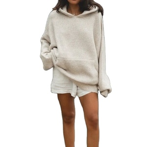 Nueva sudadera deportiva informal para mujer, Colección Otoño Invierno Primavera, forro transpirable holgado sostenible, tejido teñido liso - Product Image 3