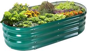 Hot Selling Colorful Coated Steel Eco-Friendly Modern <b>Raised</b> Garden <b>Planter</b> <b>Box</b> Drainage Holes Outdoor Nursery Flower Planting 5 - Product Image 3