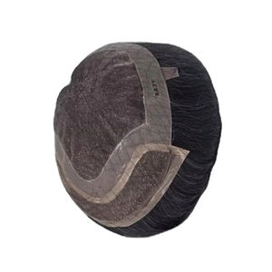 วิกผมแท้แบบโมโน ฟรอนท์ เลซ ผมจีนแท้ เกรดเวอร์จิ้น เรมี่  แบบแพทช์ ผมหยิกตรง ลอนลึก สี 1b+เทา - Product Image 4