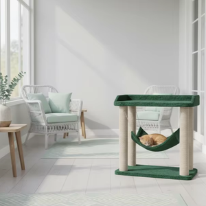 ที่นอนแมว Amistar Emerald Meadow คุณภาพสูง พร้อมที่ลับเล็บแบบเปลญวน สำหรับแมวทุกขนาด - Product Image 5