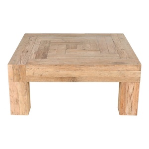 Table basse en teck massif avec structure en bois de teck couleur naturelle pour salon et usage extérieur - Product Image 1