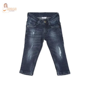 กางเกงยีนส์เด็กสั่งทำขายส่ง ระบายอากาศได้ดี เป็นมิตรกับสิ่งแวดล้อม สีไม่ซีดจาง ผ้าฝ้าย 100% สไตล์ลำลองหลวมๆ ไซส์ใหญ่ ทรงตรง - Product Image 1