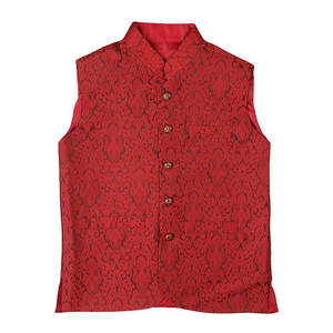 Gilet Jamawar pour garçons - Rouge - Product Image 1
