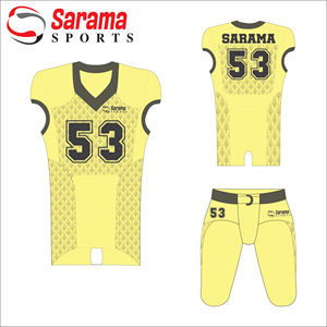 Uniformes de football américain Vente en gros et pas cher Maillot de football américain en sergé pour jeunes/Uniforme de football américain personnalisé, - Product Image 1