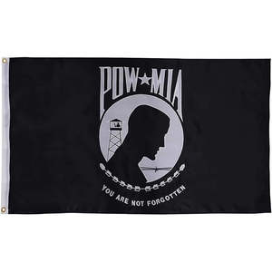 Bandera POW MIA 3x5 para Exteriores, Bordada, Resistente, No se te olvida, Prisionero de Guerra, Bandera Militar del Ejército, Nailon Oxford - Product Image 1