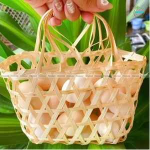 CESTA DE REGALO DE BAMBÚ rústica ecológica con asas Embalaje sostenible, reutilizable, sostenible para regalos o almacenamiento Decoración del hogar - Product Image 5