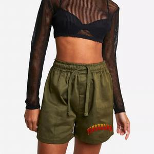 New Anti Bacterial <b>Women</b> Polyester Track <b>Shorts</b> American Fitness Outwear Custom Summer Loose Drawstring Running Sort Trouser - Product Image 1