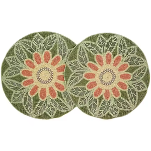 Mantel Individual redondo con cuentas atractivo para tapetes de mesa de comedor, mantel Individual bordado con cuentas de 13x13, corredor decorativo de Amazonas para boda - Product Image 3