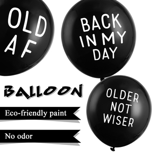 18 pièces de ballons noirs 12 pouces de ballons drôles de fête d'<span class=keywords><strong>anniversaire</strong></span> de vieillesse mignons offensifs grossiers ballons en latex - Product Image 6