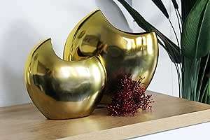 Decorative Brass Flower <b>Vase</b> <b>Gold</b> Plated Handmade Luxury Home Decor Contemporary Stylish Metal Flower <b>Vases</b> set of 2 - Product Image 2