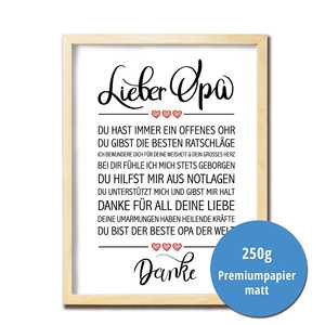 Impresión artística de diseño minimalista Querido abuelo - Product Image 6