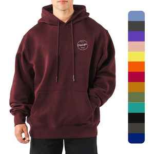 Sudadera con capucha extragrande de algodón de alta calidad para hombre, forro polar grueso, hombros caídos, teñido liso en blanco personalizado para invierno - Product Image 1