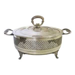 Casserole italienne vintage en acier inoxydable plaqué argent avec couvercle Cadeau de pendaison de crémaillère, accessoires de cuisine - Product Image 3