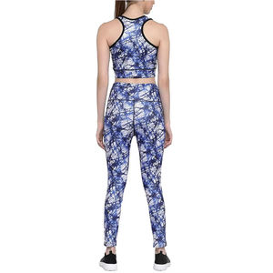 Leggings de yoga pour femmes haute résistance, ensemble imprimé numérique, soutien-gorge, leggings de yoga à taille élastique, vêtements de sport pour femmes, yoga, course à pied, fitness - Product Image 6