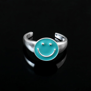 Anillo Ajustable Clásico de Plata de Ley 925 con Esmalte Verde para Fiesta - Product Image 5