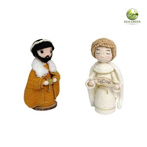 Muñeca Ángel de Ganchillo Hecha a Mano de Lujo con Rosario, Figura Blanca de Oración, Decoración Religiosa para Acción de Gracias - Product Image 3