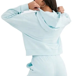 2025 Survêtement à capuche pour femme à séchage rapide respirant 100% coton solide rouge avec logo personnalisé et service OEM - Product Image 2