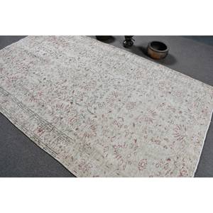 พรมตุรกีโบราณขนาด5.4X9ฟุตผ้าขนสัตว์สานแบบแบนสีขาวสีแดงเป็นมิตรกับสิ่งแวดล้อมกองยางขนาดกลางเย็บปะติดปะต่อกันลวดลายห้องอาหาร - Product Image 4