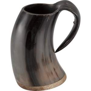 Mug à vin Viking de haute qualité, mug à vin ou à bière en corne avec un aspect brillant et une poignée sculptée, mug à boire en corne - Product Image 3