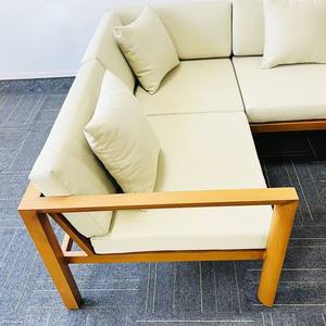 Ensemble de canapés d'extérieur en forme de L de luxe, cadre en aluminium, table basse, mobilier de salon moderne pour hôtel, capacité de 6 places |   Horti - Product Image 3