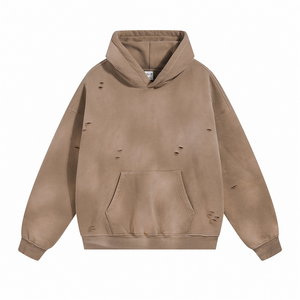 Custom logo Heavyweight 100% Cotton <b>Full</b> Zipper <b>Hoodie</b> 350gsm Oversized Thick Drop Shoulder Boxy Cropped <b>Zip</b> up <b>Hoodie</b> Men - Product Image 5