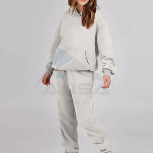 Ensemble de survêtement unisexe personnalisé pour l'hiver, imprimé, sweat-shirt, pantalon de jogging, survêtement pour femme, ensemble de sweat-shirt, 100% coton léger - Product Image 4