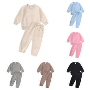 Ensemble de survêtement pour enfants de haute qualité, taille plus, uni, 2 pièces, sweat-shirt et pantalon de jogging, vêtements pour bébé personnalisés, survêtement de jogging pour garçon - Product Image 6