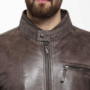 Chaqueta de Cuero para Hombre, Estilo Moderno, Diseño Único, para Exteriores, Gruesa, Talla Regular - Product Image 6