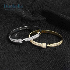 Hot Sale 18K Gold Plated 5mm 925 Silver Moissanite Tapered Baguette Cut T-shaped Open <b>Bangle</b> Bracelet <b>for</b> <b>Men</b> - Product Image 3