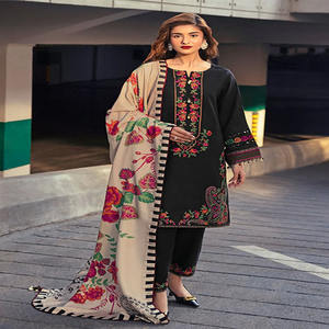 Vestidos de cuero color melocotón bordados para mujer, los más vendidos, a precio de mayoreo, ropa de invierno pakistaní, vestido salwar kameez para mujer - Product Image 1