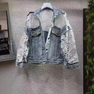 Women Printed Breathable Eco-Friendly Denim <b>Jacket</b> <b>Mandarin</b> <b>Collar</b> Cowboy Cardigan Winter - Product Image 2