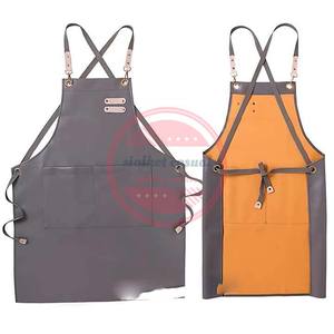 Delantales de salón con logotipo personalizado 100% delantales de peluquero de cuero genuino para salón - Product Image 5