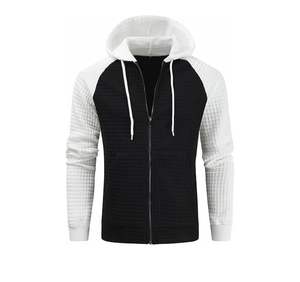 Básicos de algodón mezclado logotipo personalizado al por mayor cremallera en blanco ropa de hombre Sudadera con capucha abrigo Universal cremallera Sudadera con capucha - Product Image 1