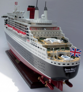 QUENE MARYY 2 Edición especial Modelo de barco de crucero de madera Decoración moderna para el hogar Barco artesanal con bandeja elegante y caja elegante - Product Image 3