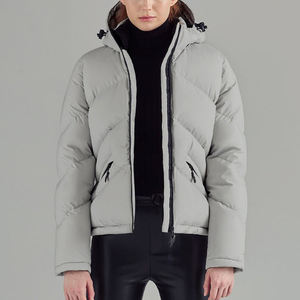 Vêtements d'hiver, veste courte matelassée zippée, veste à bulles pour femmes, veste matelassée chaude isolée pour femmes - Product Image 2