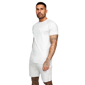 ชุดเสื้อยืดคอกลมแขนสั้นสำหรับผู้ชายผ้าคอตตอนคอมบ์สีขาวระบายอากาศได้ดีชุด100% สำหรับฤดูใบไม้ร่วง - Product Image 1