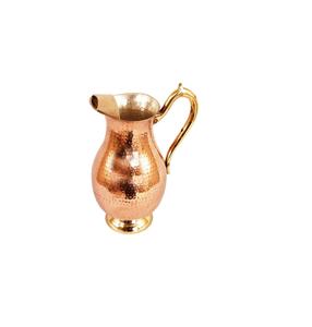 Jarra de agua de cobre puro martillado con asa de latón | Jarra de Cobre con Beneficios para la Salud |   Vajilla Artesanal para el Hogar y Hoteles de 1.5L - Product Image 1