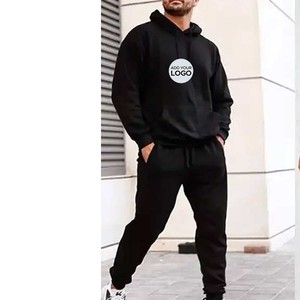 Men's Hooded Printed Solid Tracksuits Fleece Windproof Jogger Set Outfits Tracksuit - Product Image 3