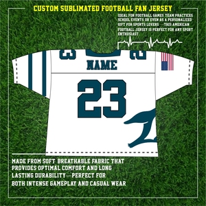 เสื้อฟุตบอลอเมริกันสำหรับผู้ใหญ่ระบายอากาศได้ดีแขนสั้นใส่ได้ทั้งชายและหญิงพิมพ์โลโก้สำหรับทีม - Product Image 3