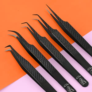 Pinza para extensión de pestañas con punta de fibra injertada de 90 grados, probada a mano, puntiaguda, Mega Boot, herramienta de aislamiento recta, al por mayor - Product Image 1