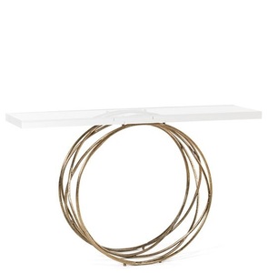 Nouvelle conception Style Unique Console Table couleur or haute qualité métal Table d'angle lit chambre décoration meubles - Product Image 3