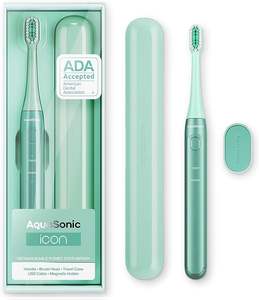 Aquasonic-Cepillo de dientes sónico recargable aceptado por ADA con soporte magnético y estuche de viaje Delgado, 2 modos de cepillado, temporizadores inteligentes - Product Image 4